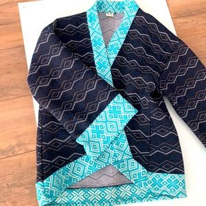 Navy blue lightly worn southwest Akemi + Kin Anthropologie cardigan/jacket.